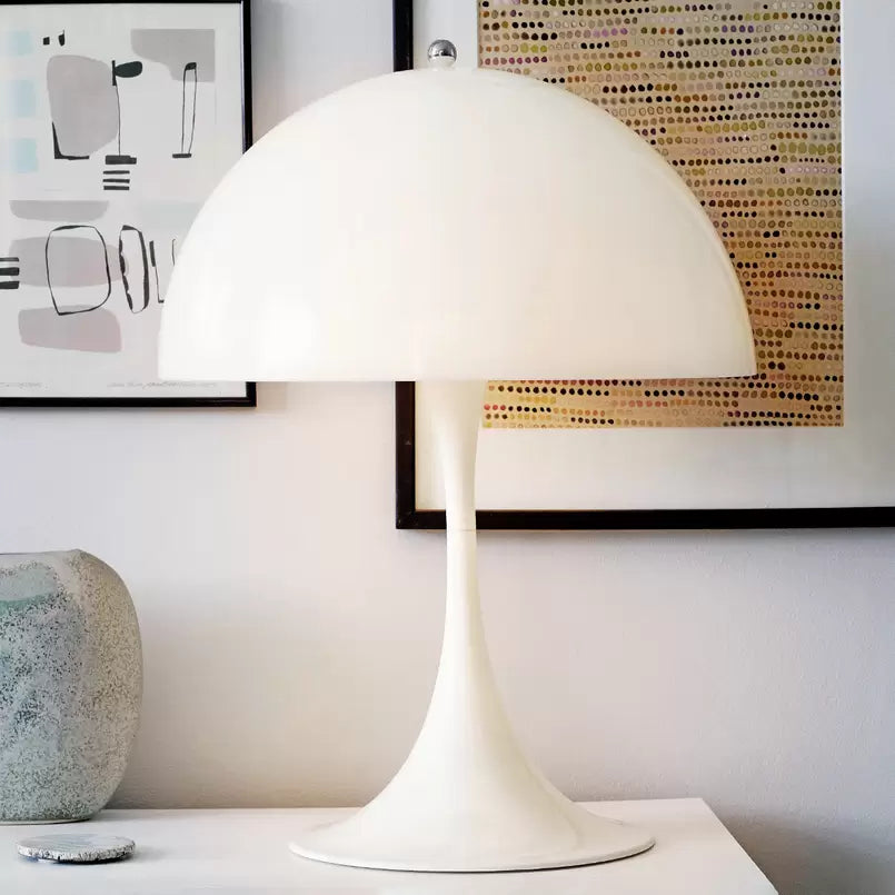 White Mushroom Small Table Lamp | Glowing Elegance