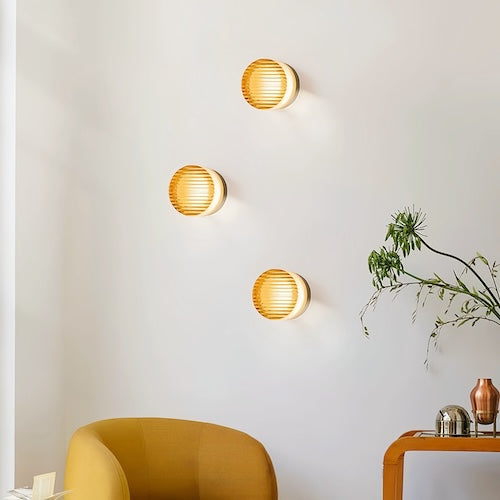 Acrylic Round Lounge Wall Lights - Amber, Clear, Smoke Shades