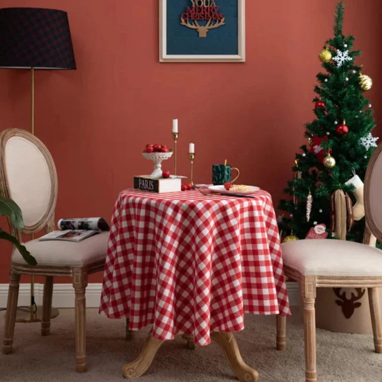 Christmas Tablecloth | Timeless Plaid Design, Easy Care, and Soft Comfort