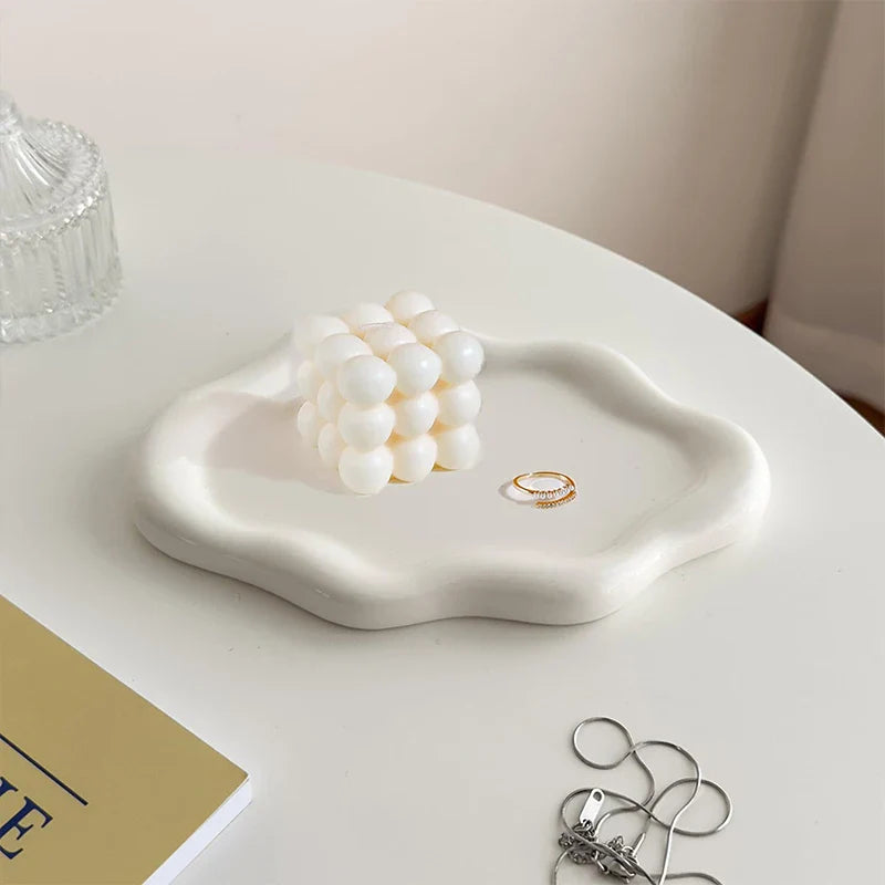 Cloud Shape Ceramic Jewelry Dish | Storage Ornament