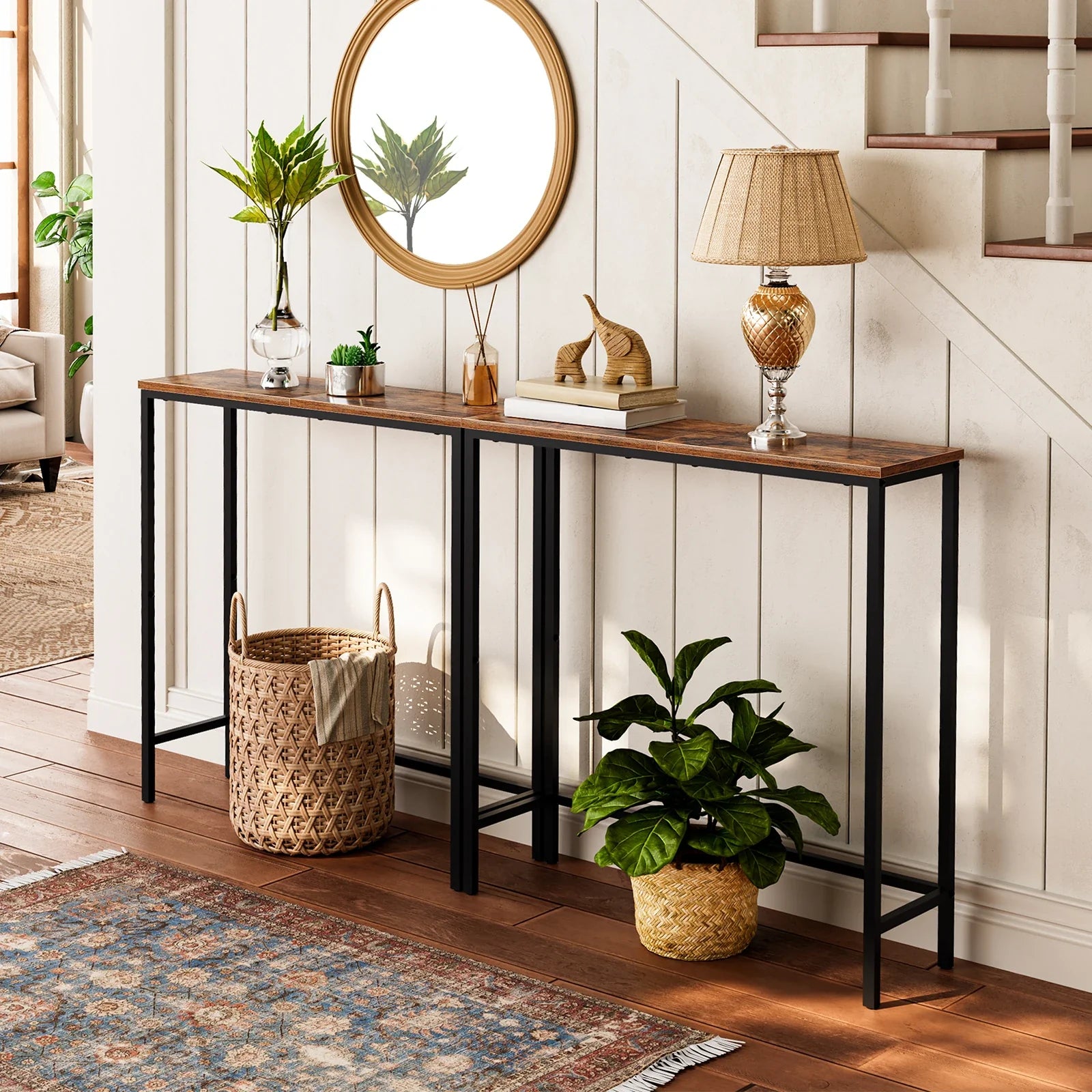 Multifunctional Narrow Console Table | Retro Nostalgia Style