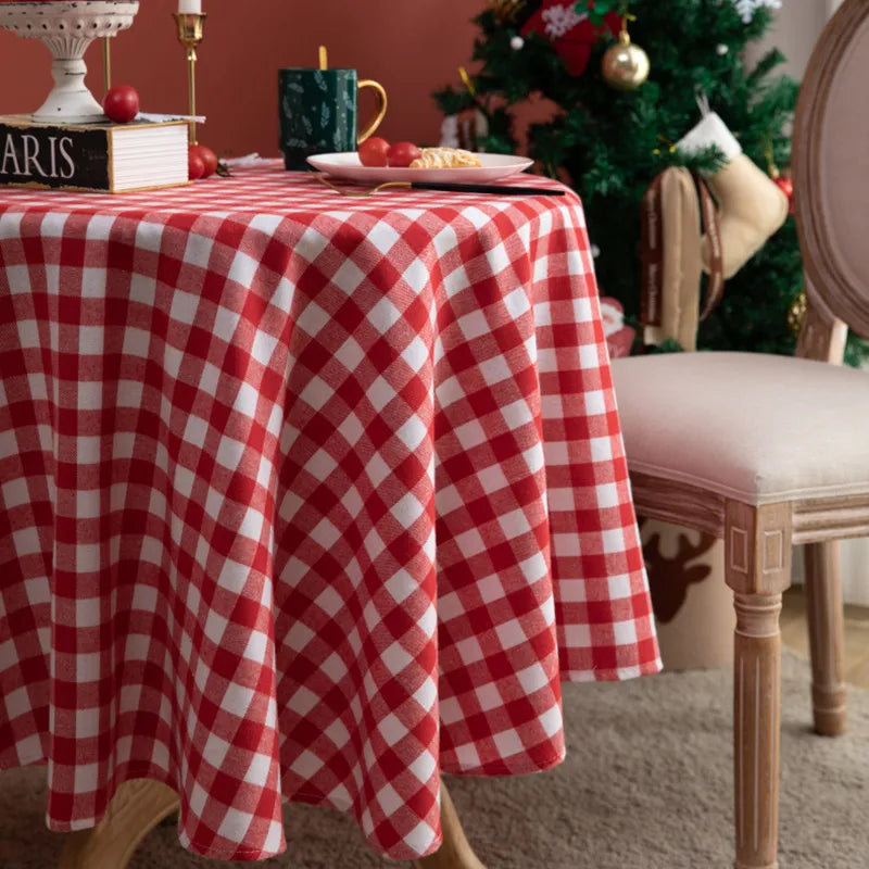 Christmas Tablecloth | Timeless Plaid Design, Easy Care, and Soft Comfort