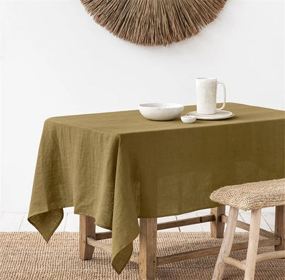 Linen Tablecloth | Dustproof, Various Sizes, Vibrant Colors