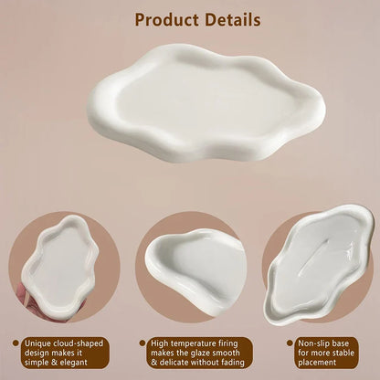 Cloud Shape Ceramic Jewelry Dish | Storage Ornament