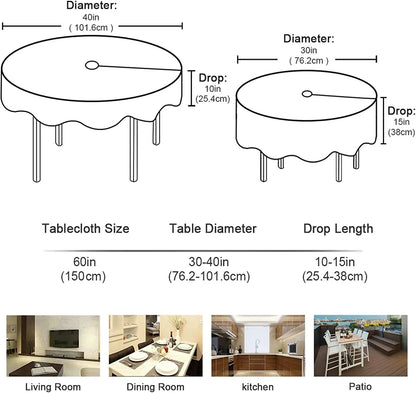 High-Quality Rose Floral Round Table Cloth - Various Sizes
