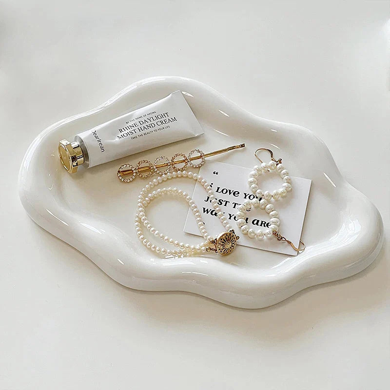 Cloud Shape Ceramic Jewelry Dish | Storage Ornament