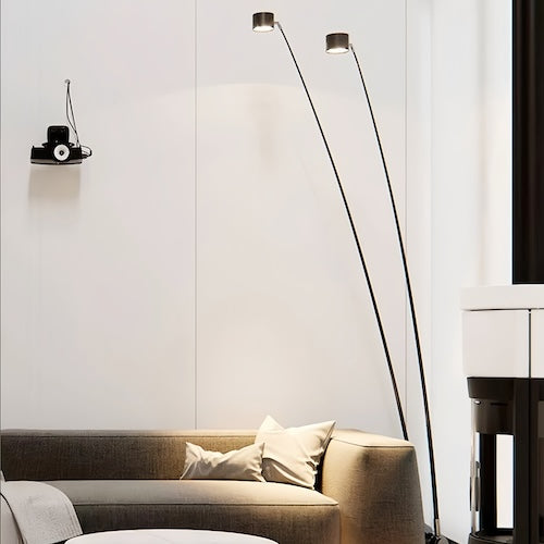 Sleek Fishing Black Floor Lamp For Villa Parlor Bedroom Corner Hotel