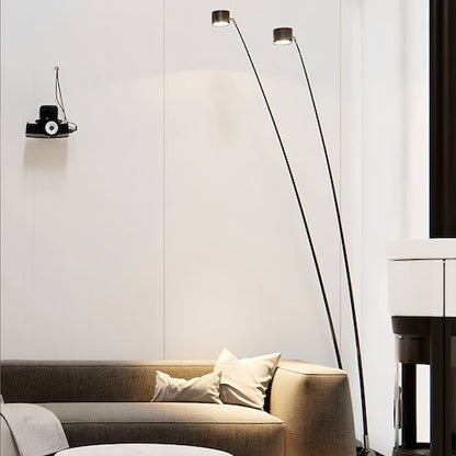 Sleek Fishing Black Floor Lamp For Villa Parlor Bedroom Corner Hotel